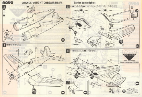 NOVO Cat.No.78053 Chance Vought Corsair F4U-1D, NOVO Toys Ltd, UK 1980